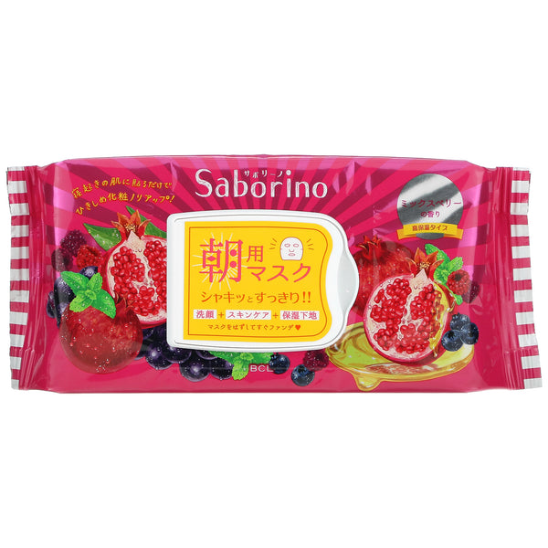 BCL Saborino Morning Face Mask Mixed Berry (28 pcs) - Kiyoko Beauty