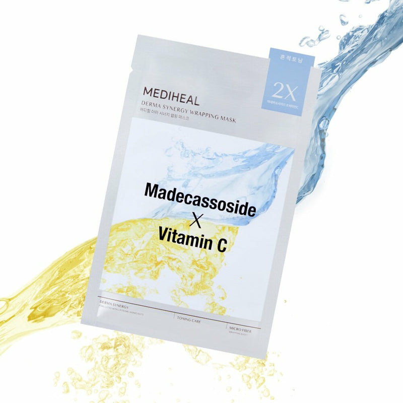 MEDIHEAL Derma Synergy Wrapping Mask - Madecassoside x Vitamin C (1 PC/1 BOX) - Kiyoko Beauty
