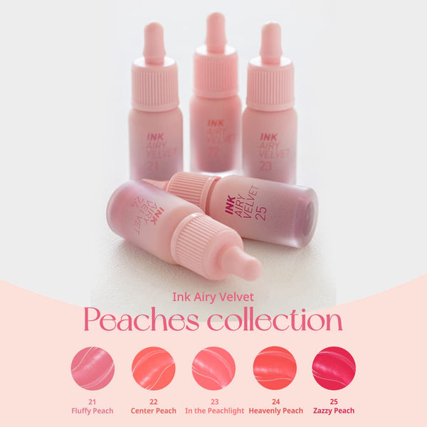 PERIPERA Ink Airy Velvet Lip Tint: Peaches Collection 2022 - Kiyoko Beauty