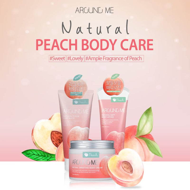 AROUND ME Natural Soft Body Lotion - Peach (230ml) - Kiyoko Beauty