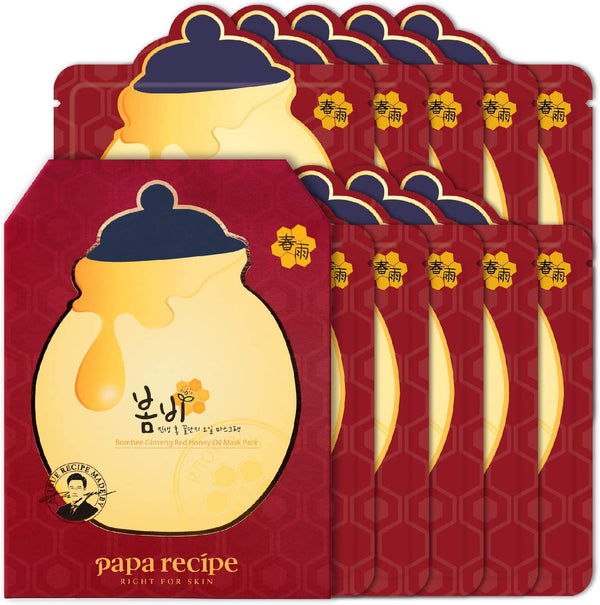 Papa Recipe Bombee Ginseng Red Honey Oil Mask Pack (10 pcs) - Kiyoko Beauty