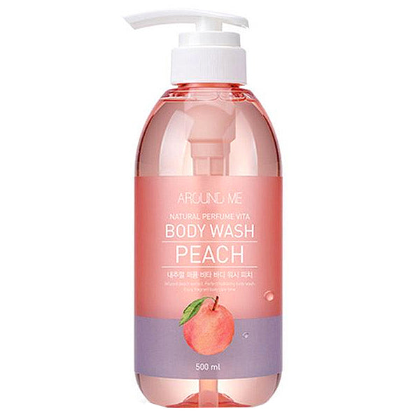 AROUND ME Natural Perfume Vita Body Wash - Peach (500ml) - Kiyoko Beauty