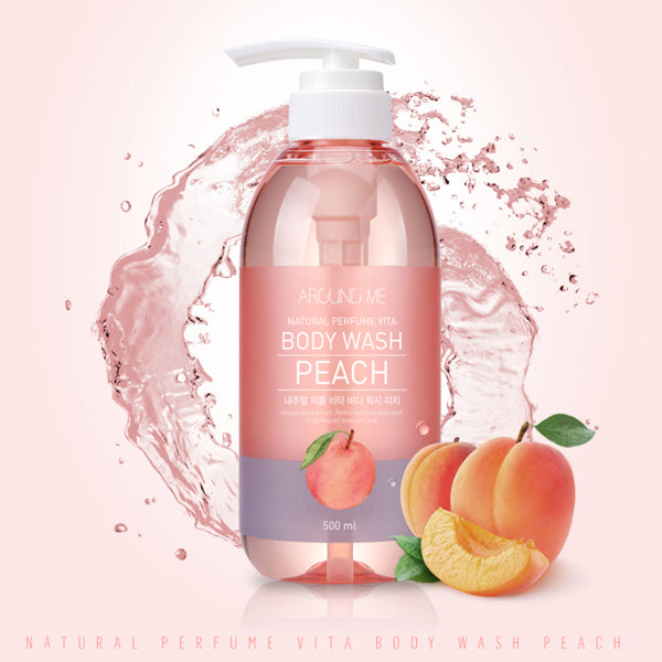 AROUND ME Natural Perfume Vita Body Wash - Peach (500ml) - Kiyoko Beauty