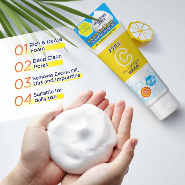 Rohto Melano CC Deep Clear Enzyme Face Wash (130g) - Kiyoko Beauty