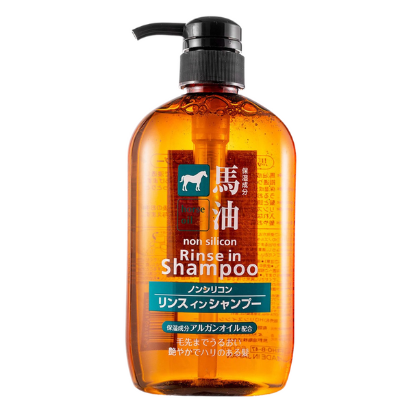 KUMANOYUSHI Horse Oil Non Silicone Rinse In Shampoo (600ml) - Kiyoko Beauty