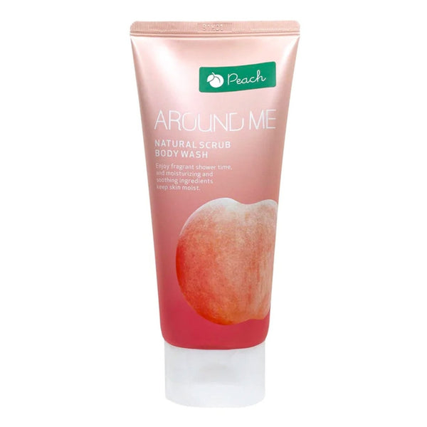 AROUND ME Natural Scrub Body Wash - Peach (200ml) - Kiyoko Beauty