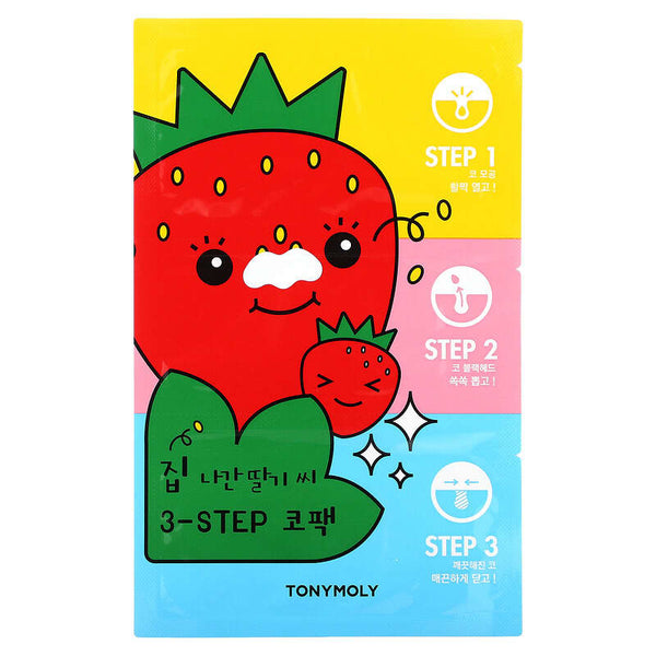 TONYMOLY Runaway Strawberry Seeds 3 Step Nose Pack - Kiyoko Beauty