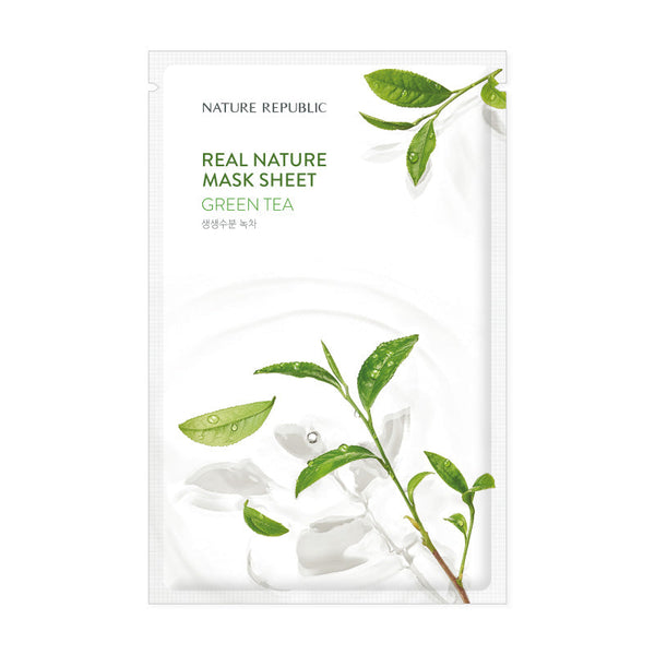 NATURE REPUBLIC Real Nature Sheet Mask - Green Tea (1PC) - Kiyoko Beauty