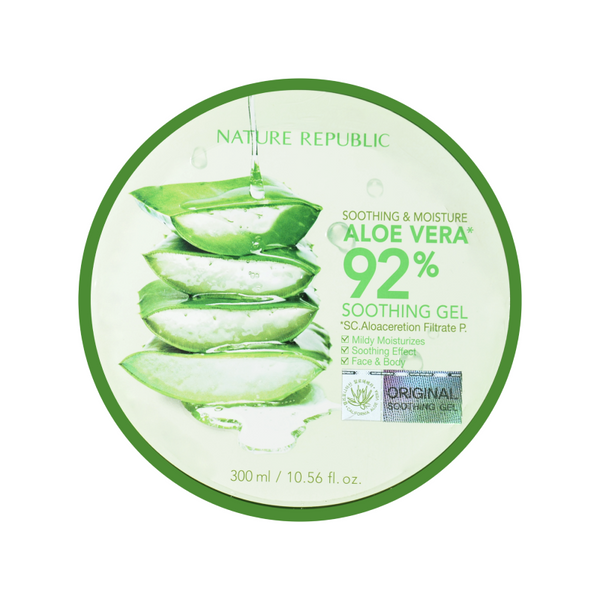 NATURE REPUBLIC Aloe Vera 92% Soothing Gel Tub (300ml) - Kiyoko Beauty