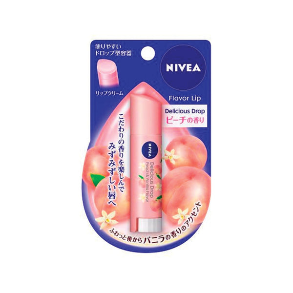 Nivea Flavor Lip Delicious Drop Lip Balm (Peach) - Kiyoko Beauty