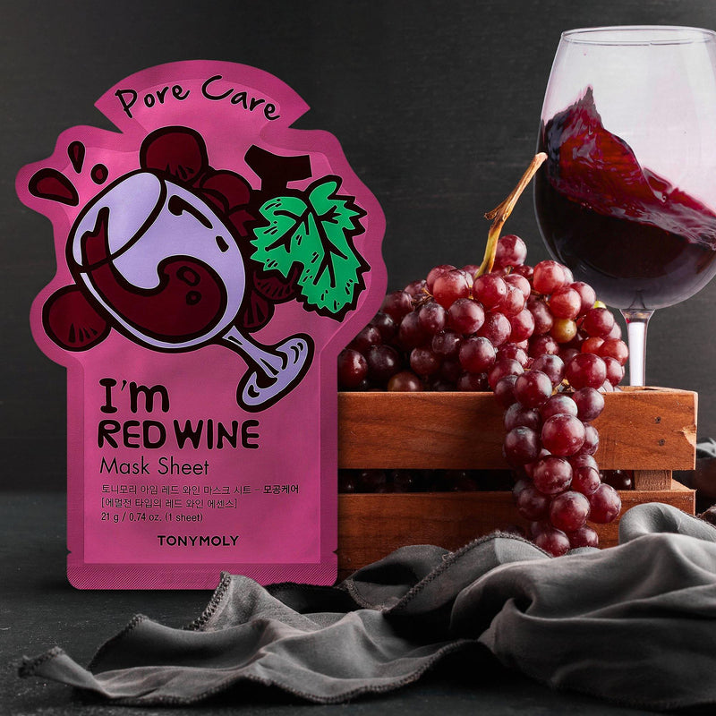 TONYMOLY I'm Real Red Wine Mask Sheet (1pcs) - Kiyoko Beauty